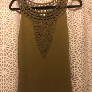 Anthropologie dark green tank